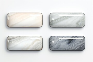 Wall Mural - A set of realistic marble interface buttons and panels. Textured backgrounds and elements.
