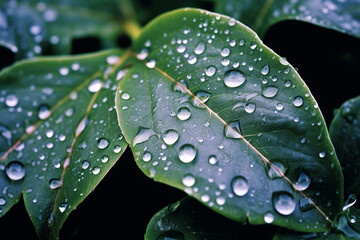 Aufkleber - Close-up capture of dewdrops on plant surfaces, adding a touch of magic to the intricate details of nature.