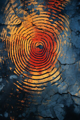 Poster - Stylized fingerprint swirls over a background of old, weathered maps.