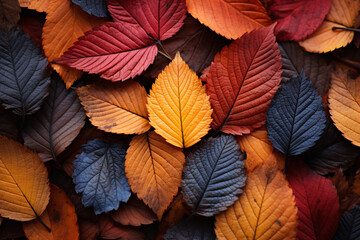Poster - Minimalist fingerprint pattern against a backdrop of colorful, autumn leaves.