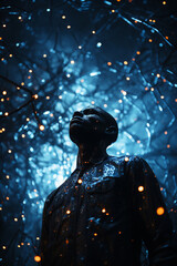 Poster - Abstract depiction of a human figure with stars and constellations within.