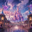 Magic Fairy Tale Princess Castle - 3D Rendered Illustration.
