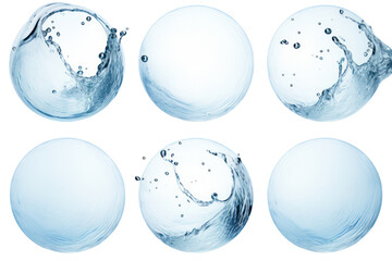 Leinwandbilder - Water splashes. Water drops on transparent background. Isolated.