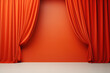 Red Stage Curtains on Red Background