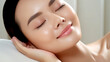 Happy Asian woman with perfect skin - Skin care - Beauty salon - Spa