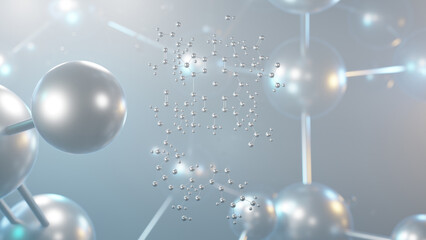 hydroxocobalamin molecular structure, 3d model molecule, vitamin b12a, structural chemical formula view from a microscope