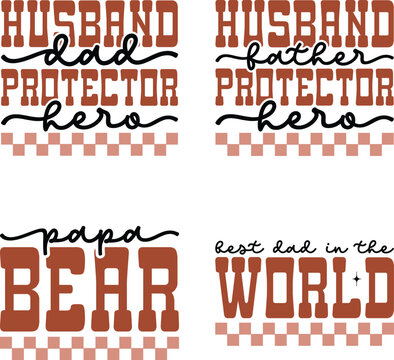 father's day retro svg design bundle and digital download