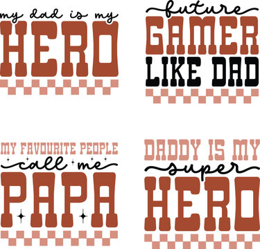 father's day retro svg design bundle and digital download