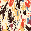Textura abstrata com o tema africano cores Preto, marrom, bege, azul, amarelo e laranja - Papel de parede