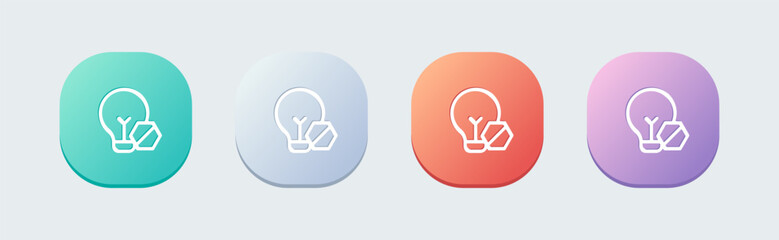 Poster - Light off line icon in flat design style. Bulb signs vector illustration.