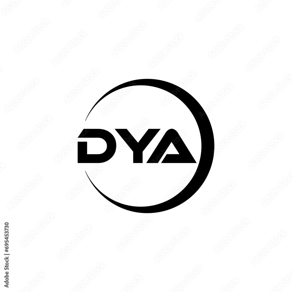 DYA letter logo design with white background in illustrator, cube logo ...