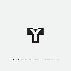 Wall Mural - YT or TY letter initial logo design icon minimal and simple