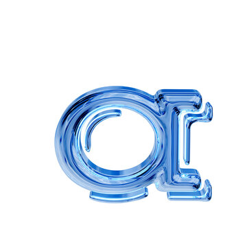 Blue ice symbol. letter a