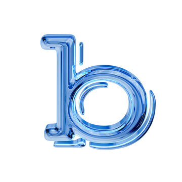 Blue ice symbol. letter b