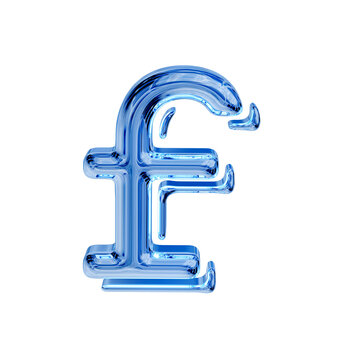 Blue ice symbol. letter f