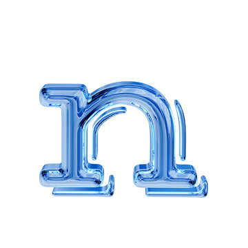Blue ice symbol. letter n