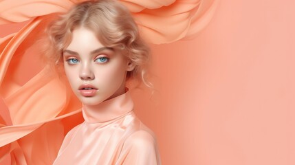 Peach Fuzz Pantone's 2024 Color of the Year beautiful background fashion style