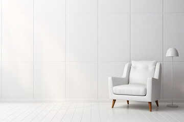 Wall Mural - white leather armchair in a room