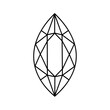 Diamond faceting thin line icon