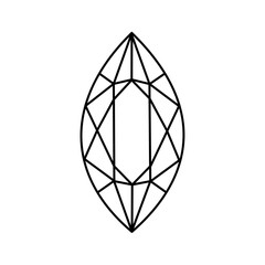 Diamond faceting thin line icon