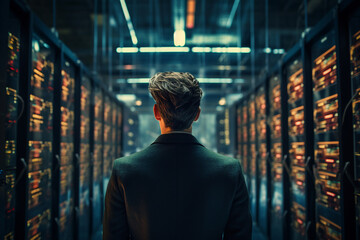 Digital technologies it programmer worker in modern network space working Generative AI