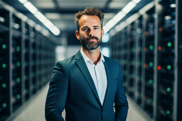 Digital technologies it programmer worker in modern network space working Generative AI