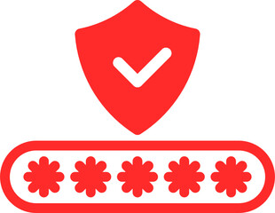 Sticker - password icon with shield and checkmark icon design