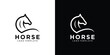 Simple Horse Logo. Horseback Logo Design Icon Symbol Template