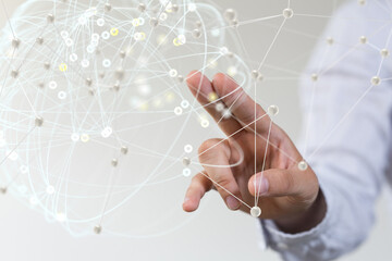 Poster - conference Digital Network and data concept 3d
