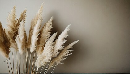 Wall Mural - pampas grass minimalist background generative ai