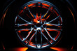 metal rim for a car tire is bright, contrasting, ultra-modern