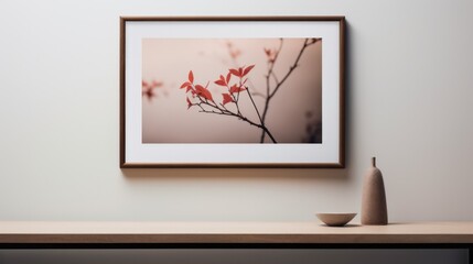 Sticker - A picture of a framed photo on the wall next to some bowls, AI