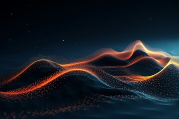 Abstract digital wave of particles. Futuristic point wave. Technology background
