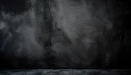 Wall Mural - scary dark wall low light black concrete cement texture for background