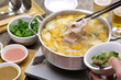 Taiwanese hotpot with sour Chinese cabbage pickles and pork belly. winter gourmet.