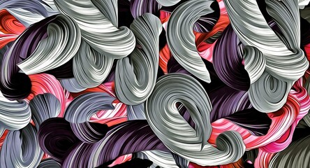 Poster - Abstract psychedelic fractal background of stylized watercolor illustration, colored chaotically blurred spots and paint strokes of different sizes and shapes