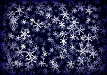 Christmas Background Or Card With Handdrawn Snowflakes Falling For Invitation Or Xmas Holiday Greetings