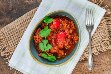 Wall Mural - Vegetarian chili con carne with quorn mince