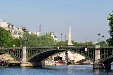 Poster - The Sully bridge  in 5th arrondissement of Paris city