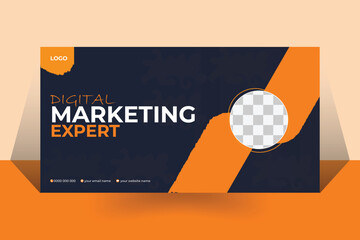 Wall Mural - Professional marketing Facebook cover page timeline web ad banner template with photo place modern layout white background template