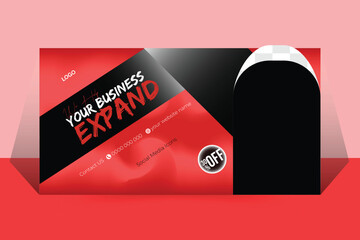 Wall Mural - Professional business facebook cover page timeline web ad banner template with photo place design