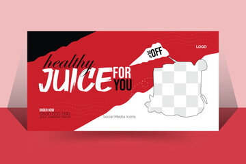 Wall Mural - Juice  Facebook cover page timeline web ad banner template with photo 