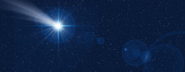 Wall Mural - christmas star and starry sky. nativity of jesus christ. background of the beautiful night blue star