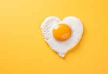 Fried Egg In The Form Of Heart Generative By AI Technology