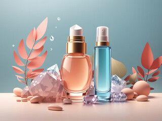 Poster -  Vibrant Backgrounds for Standing Natural Cosmetic Products