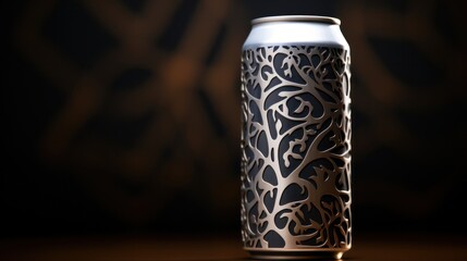 Canvas Print - A can of a metal container with intricate designs on it, AI