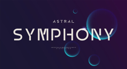 Poster - Abstract technology scifi alphabet font. digital space typography illustration design
