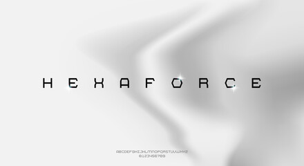 Poster - Hexagon alphabet design, digital space typography illustration