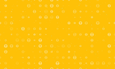 Poster - seamless background pattern of evenly spaced white no overtaking signs of different sizes and opacit