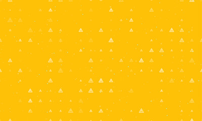 Poster - seamless background pattern of evenly spaced white road narrowing signs of different sizes and opaci